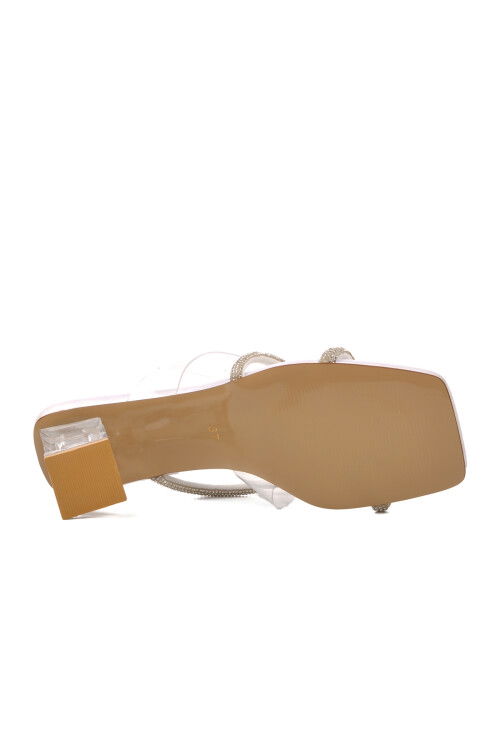 White Womens High Heel Slippers 22411257 Z