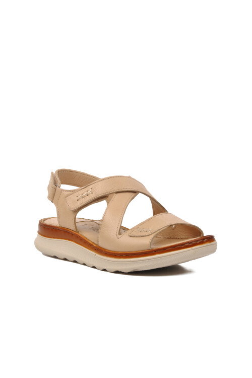 Bej  Kadın Düz Sandalet 23021716Y Z
