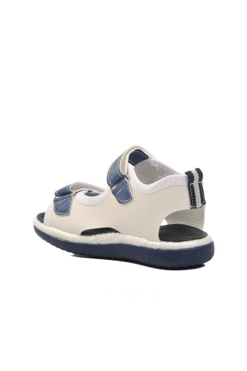 White Blue Orthopedic Boys Sandals 24-996 P