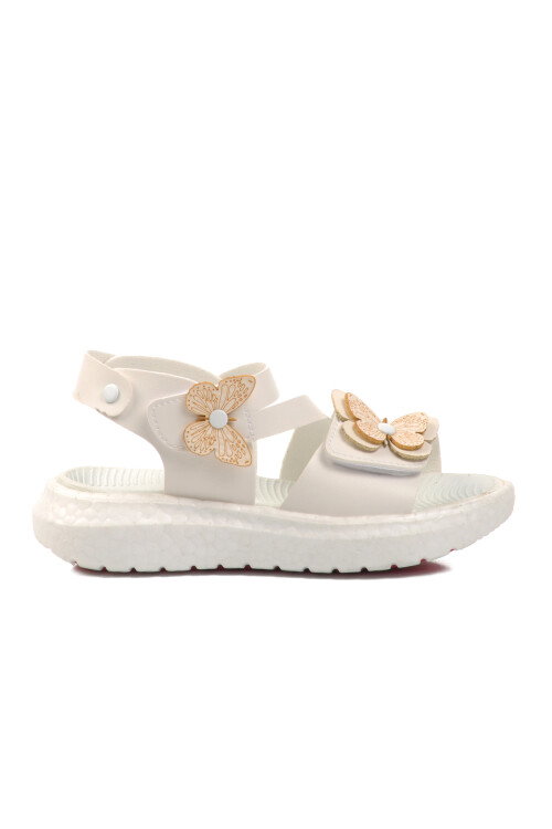 White Kids Flat Sandals 24-997 P