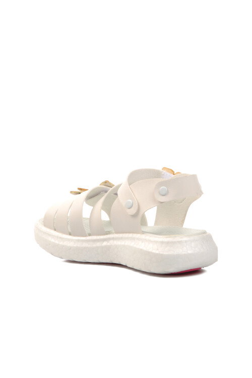 White Kids Flat Sandals 24-997 P