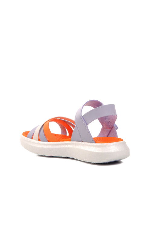 Lilac-Orange Girls Flat Sandals 24-999 F