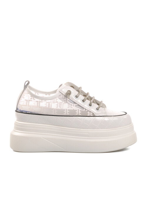 White High Sole Womens Sneaker 24Y345-9 Z