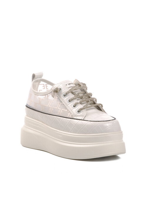 White High Sole Womens Sneaker 24Y345-9 Z