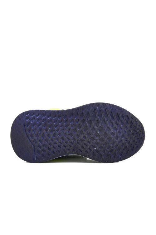 Navy Blue-White-Fluorescent Yellow Childrens Sneakers 730 P