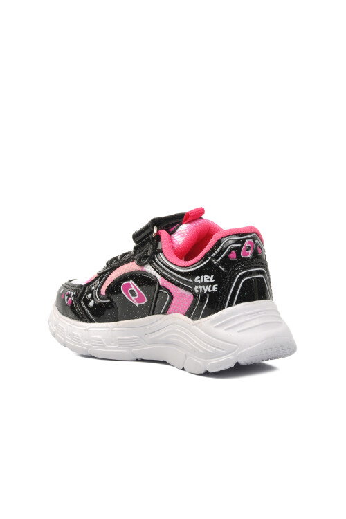 Black Fuchsia Velcro Girls Sneakers 732 P