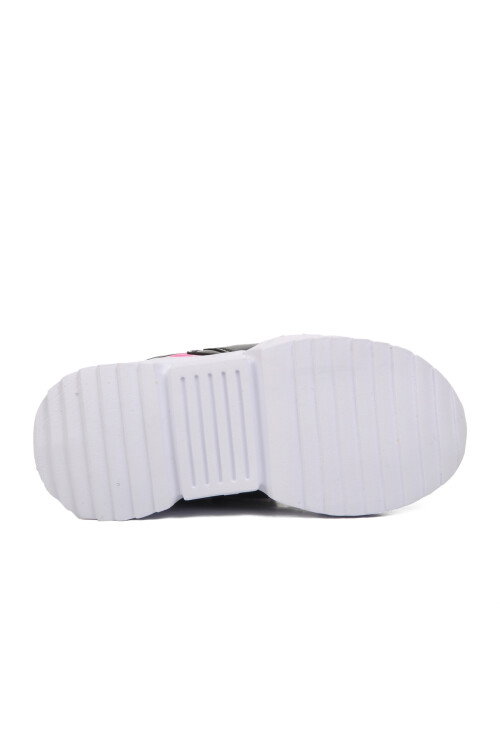 Black-Pink Velcro Girls Sneakers 732 P