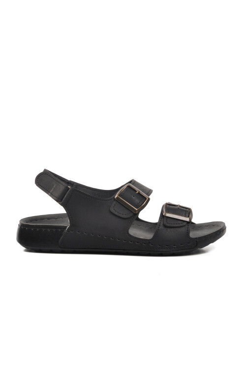Black Mens Flat Sandals 80-954 M