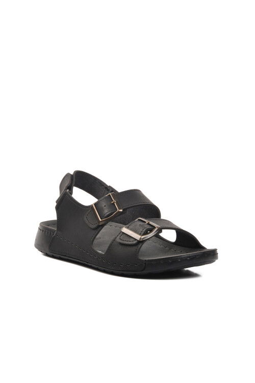 Black Mens Flat Sandals 80-954 M