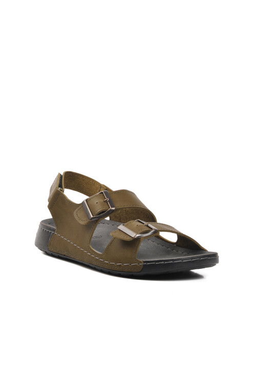 Green Mens Flat Sandals 80-954 M