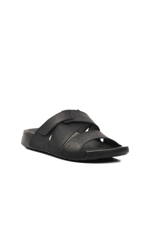 Black Anatomical Velcro Mens Slippers 80-989 M