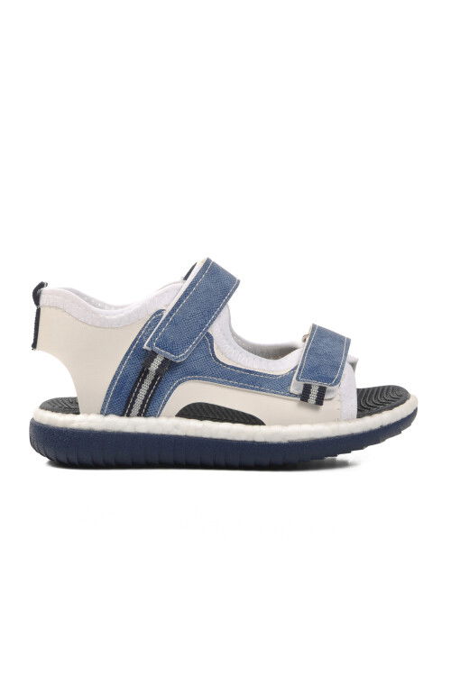 White Blue Orthopedic Boys Sandals 24-996 P