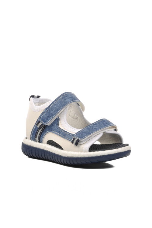 White Blue Orthopedic Boys Sandals 24-996 P
