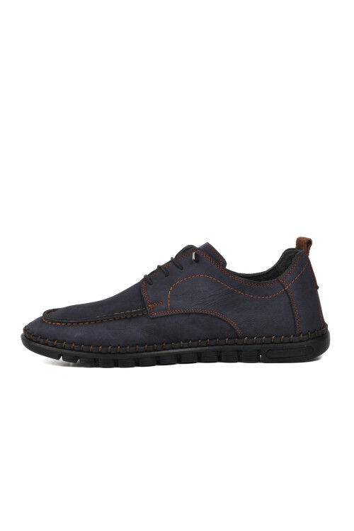 Navy Blue Nubuck Mens Casual Shoes D2025 M