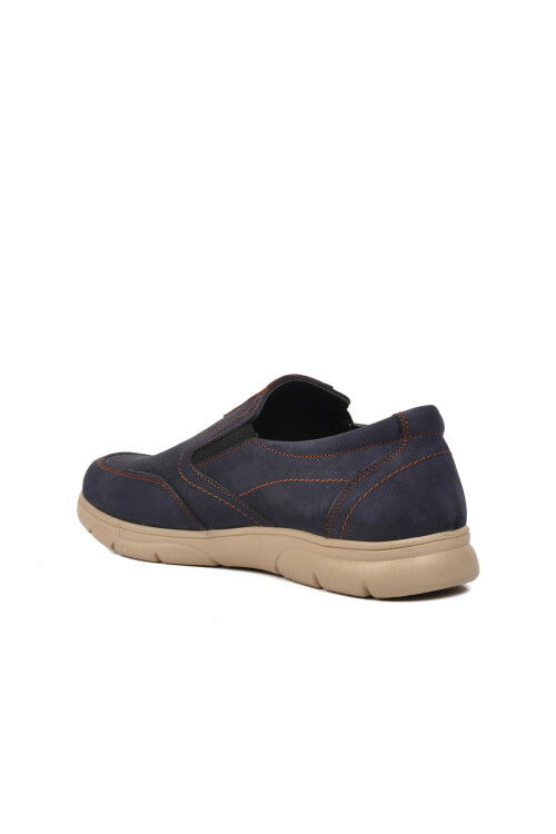 Navy Blue Nubuck Genuine Leather Mens Casual Shoes D2301 M