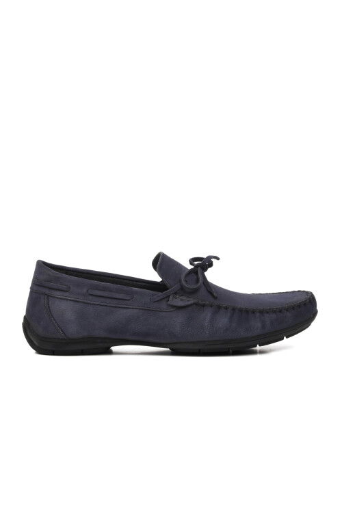 Navy Blue Nubuck Mens Casual Shoes D7217 M