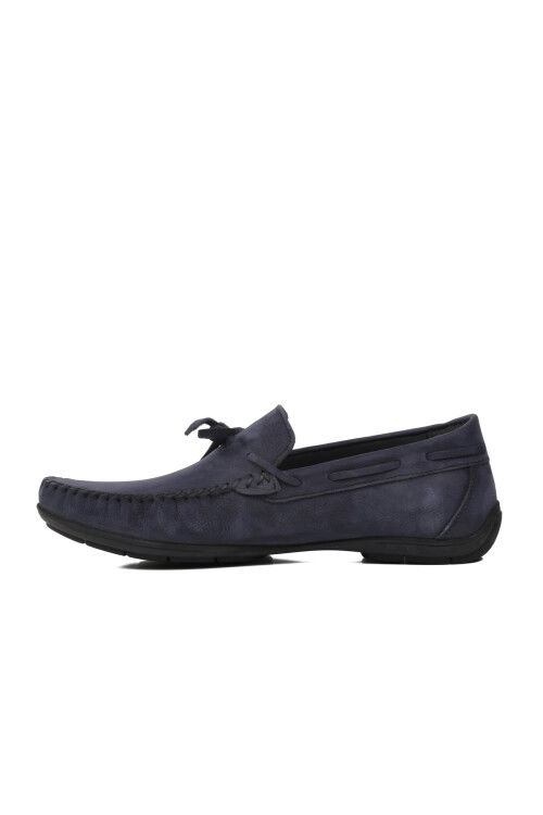 Navy Blue Nubuck Mens Casual Shoes D7217 M