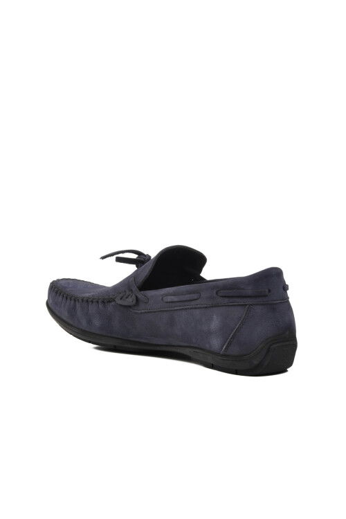 Navy Blue Nubuck Mens Casual Shoes D7217 M