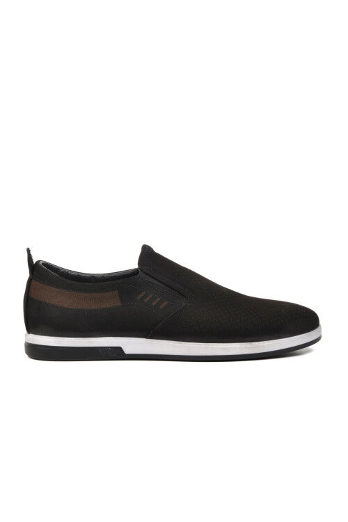 Black Nubuck Mens Casual Shoes D7401 M