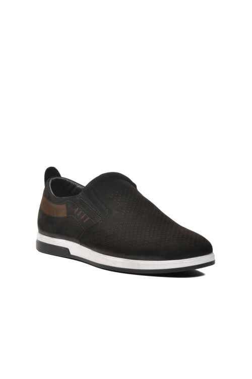 Black Nubuck Mens Casual Shoes D7401 M