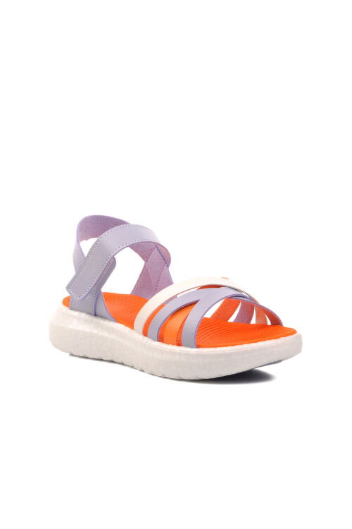 Lilac-Orange Girls Flat Sandals 24-999 F