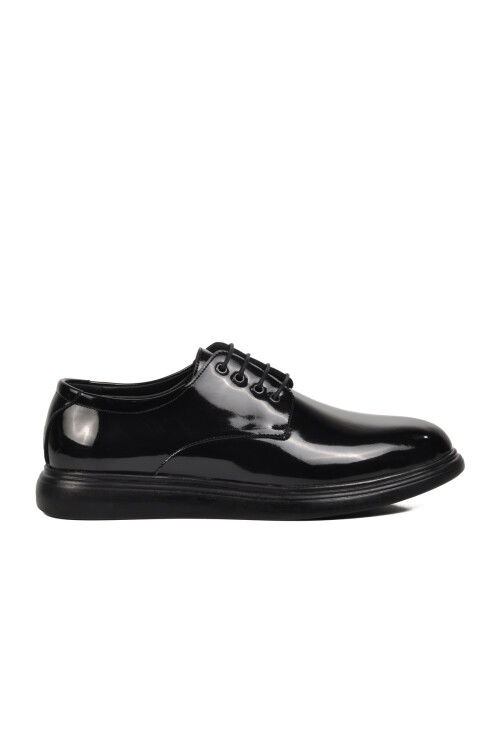 Black Patent Leather Mens Casual Shoes P200 M