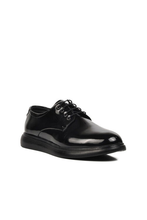 Black Patent Leather Mens Casual Shoes P200 M