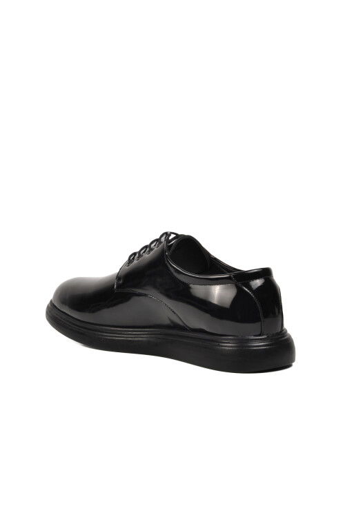 Black Patent Leather Mens Casual Shoes P200 M