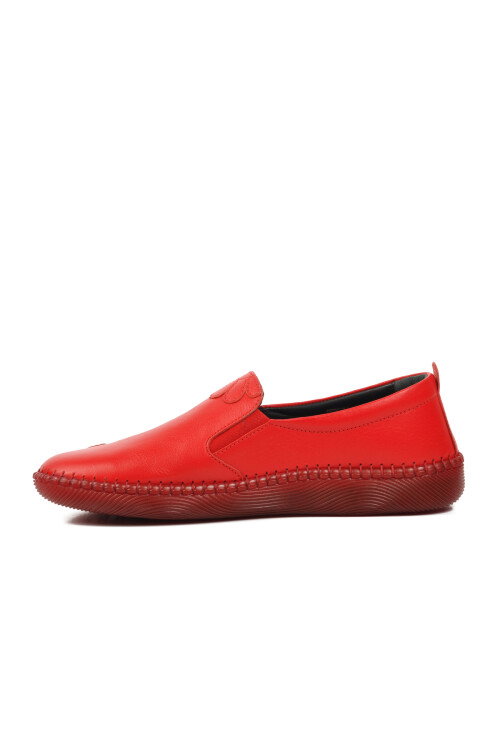 Red Genuine Leather Womens Casual Shoes Premium 04035 Z