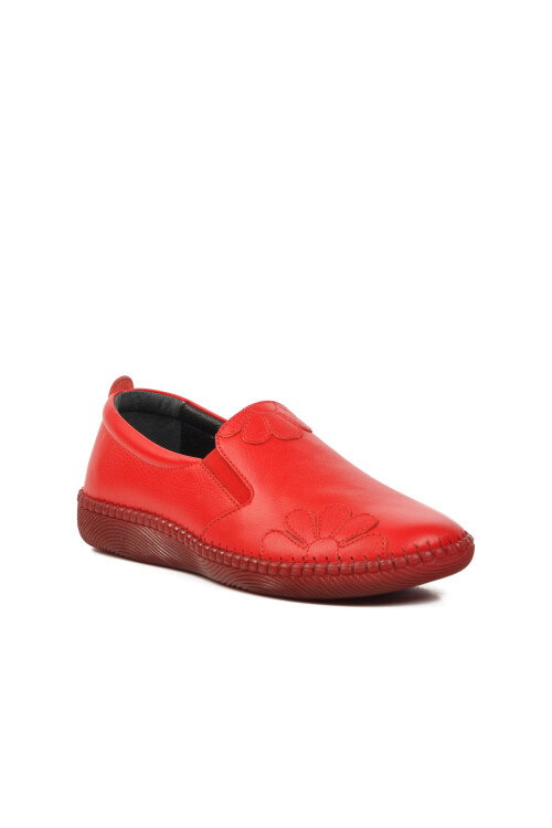 Red Genuine Leather Womens Casual Shoes Premium 04035 Z