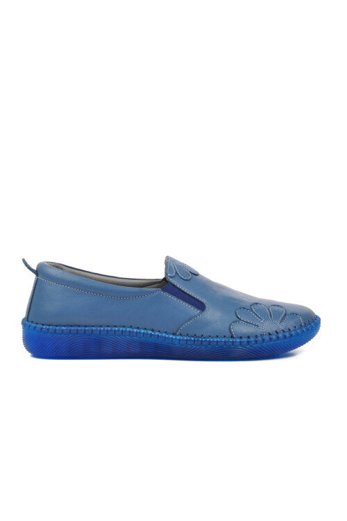 Blue Genuine Leather Womens Casual Shoes Premium 04035 Z