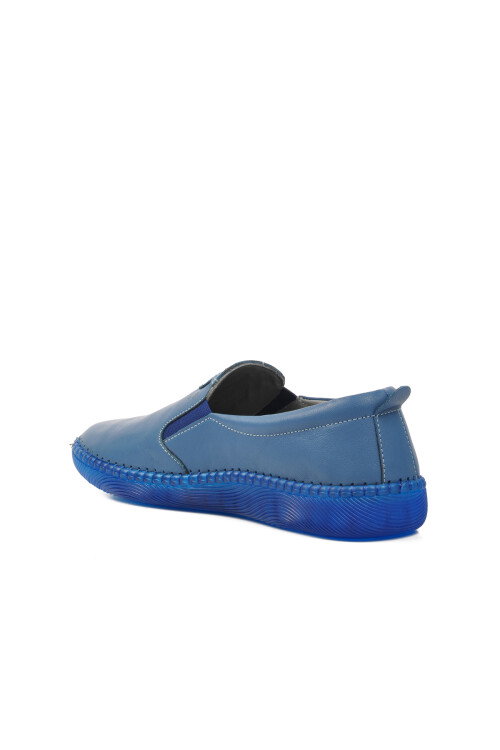 Blue Genuine Leather Womens Casual Shoes Premium 04035 Z