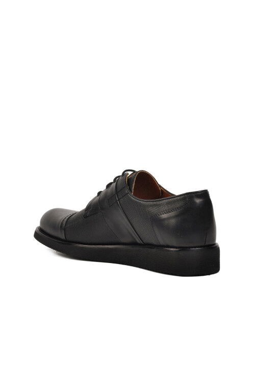 حذاء رجالي كاجوال من الجلد الطبيعي باللون الأسود بريميوم 33233 M