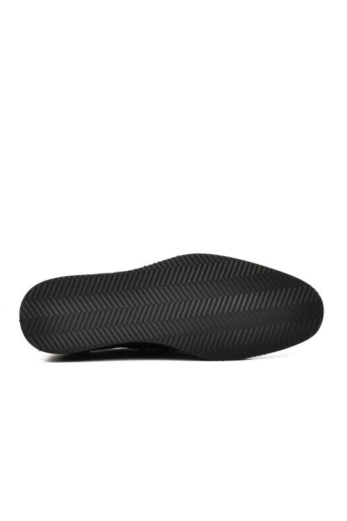 حذاء رجالي كاجوال من الجلد الطبيعي باللون الأسود بريميوم 33233 M