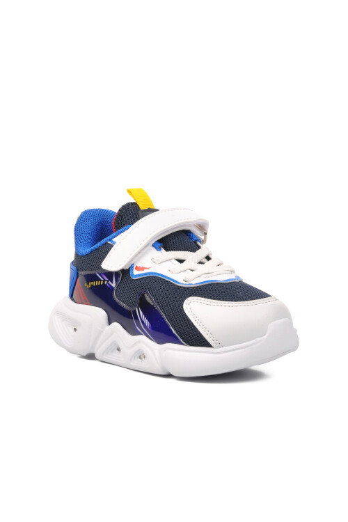 Navy Blue Light Velcro Unisex Kids Sneakers Ruby P