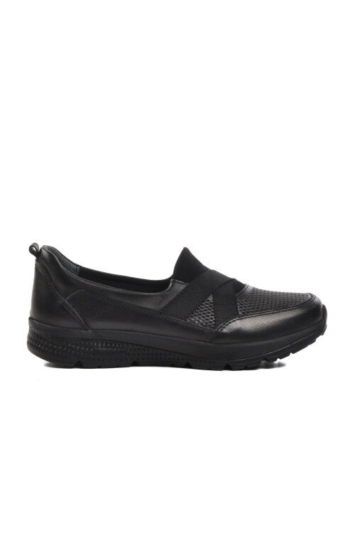Black Genuine Leather Womens Casual Shoes 017-LZ