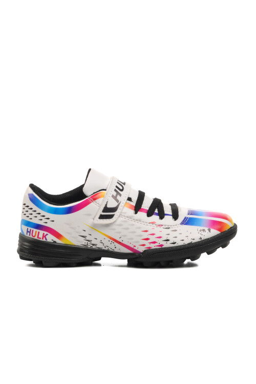 White-Black Childrens Artificial Turf Shoes Hulk 129-F