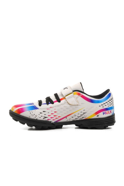 White-Black Childrens Artificial Turf Shoes Hulk 129-F