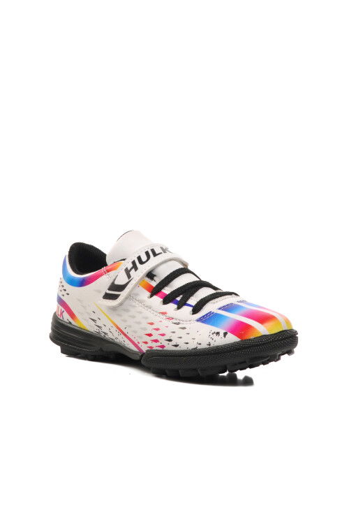 White-Black Childrens Artificial Turf Shoes Hulk 129-F