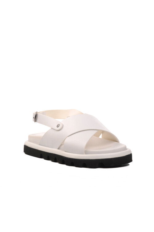 White Womens Flat Sandals 150 Z