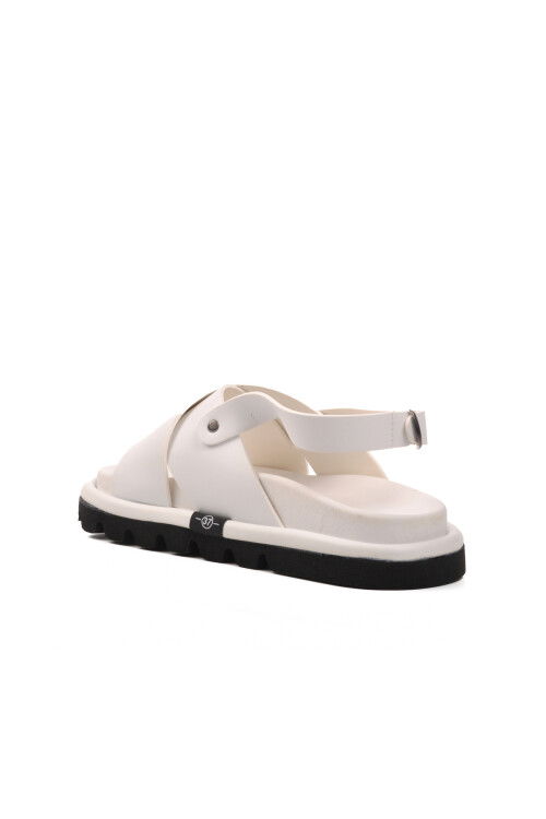 White Womens Flat Sandals 150 Z