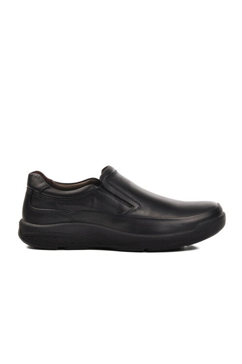 Black Genuine Leather Orthopedic Mens Casual Shoes 15022 M