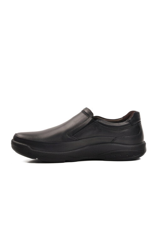 Black Genuine Leather Orthopedic Mens Casual Shoes 15022 M