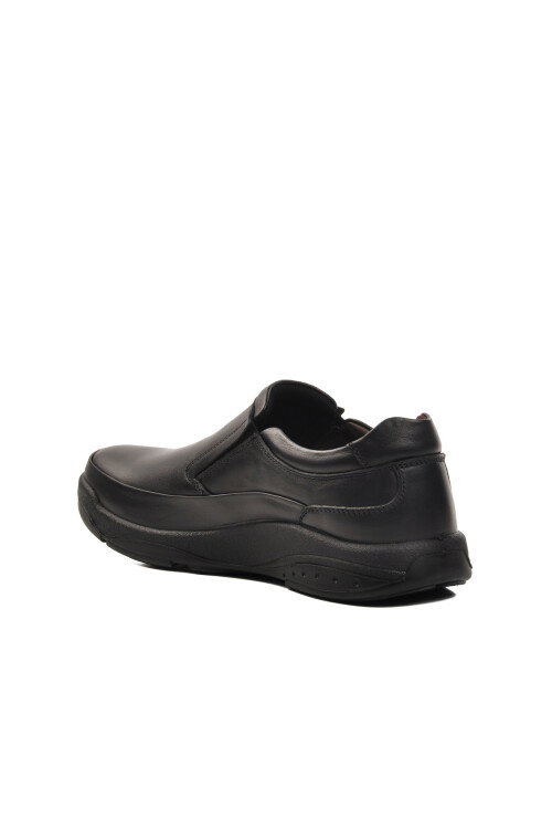 Black Genuine Leather Orthopedic Mens Casual Shoes 15022 M