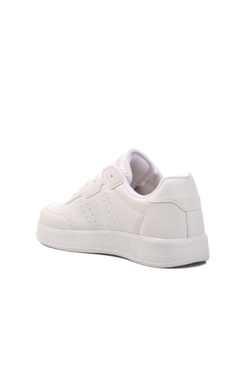 White Lace-Up Unisex Sneaker 158