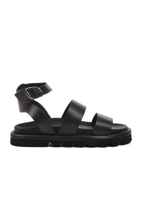 Black Womens Flat Sandals 158 Z