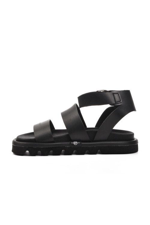 Black Womens Flat Sandals 158 Z