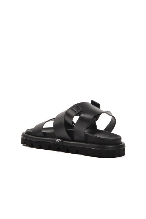 Black Womens Flat Sandals 158 Z