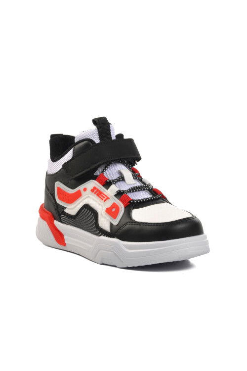 Black-White-Red Childrens Sneakers 1726 F