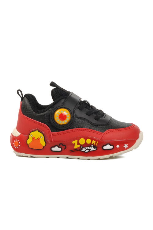 Black-Red Childrens Sneakers 1739 P